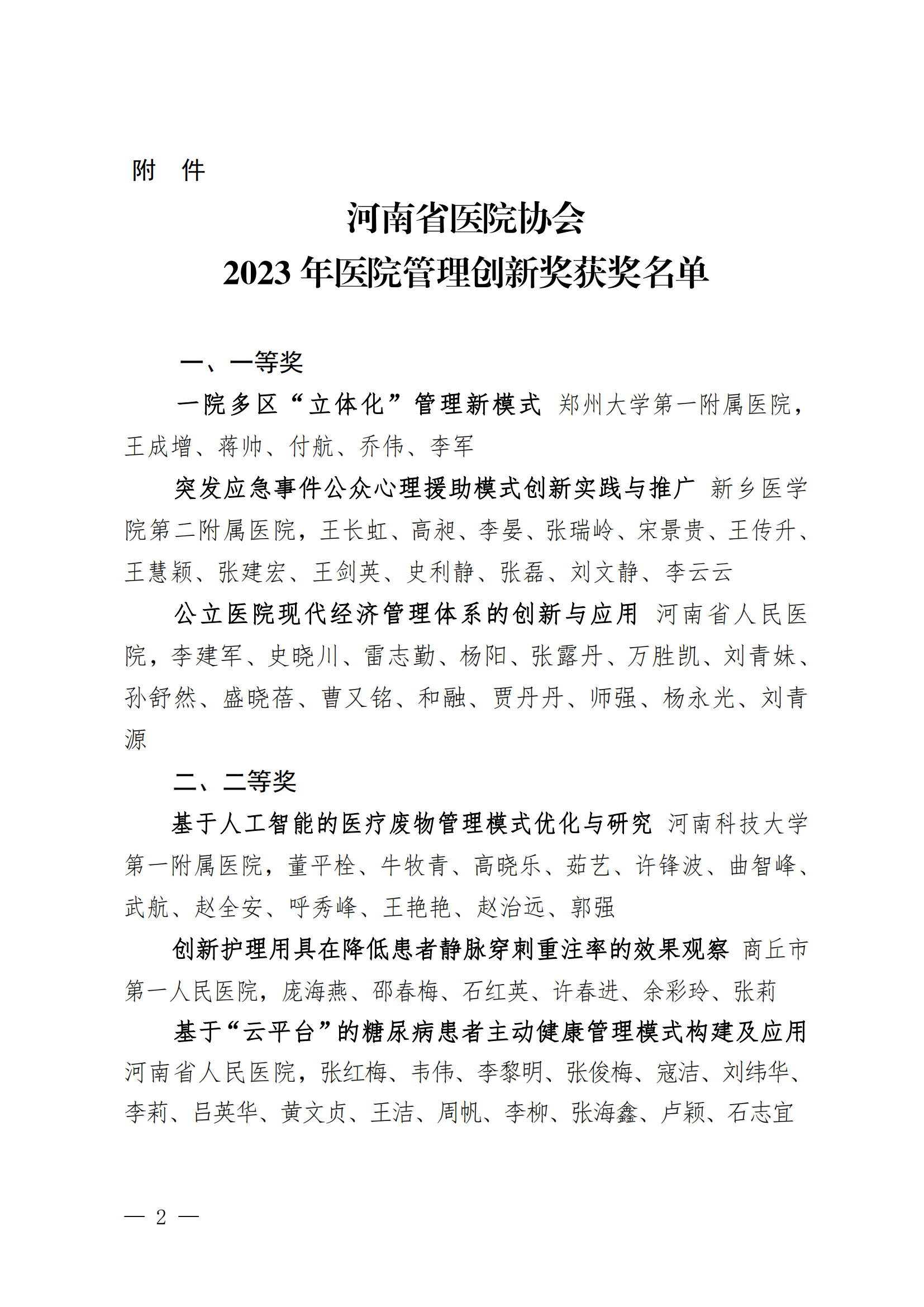 豫医协〔2023〕12号关于表彰2023年医院管理创新奖的决定(2)_01.png